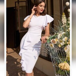 Elegant White Midi Dress